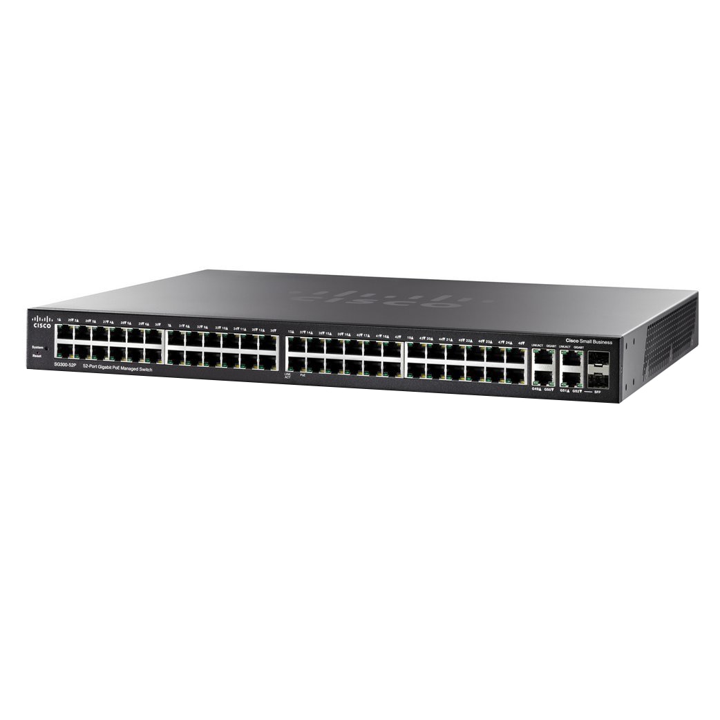 Switch Cisco SG300-52P, 52 x 10/100/1000 Mbps, Gigabit, PoE