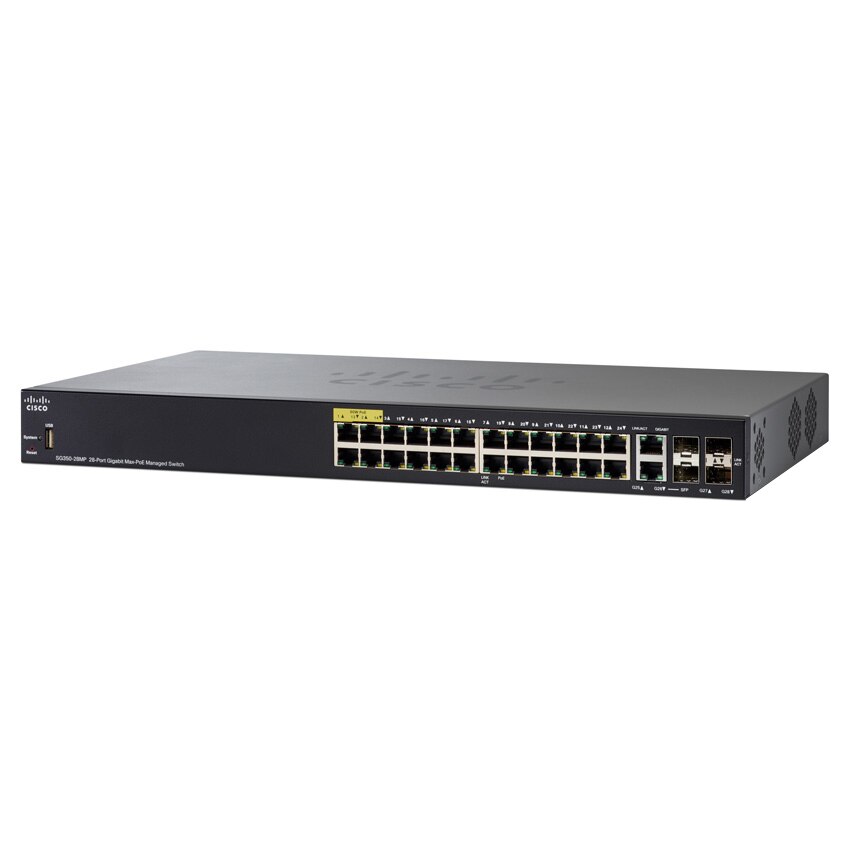 Switch Cisco SG350-28MP, 28 x 10/100/1000 Mbps, Gigabit, PoE