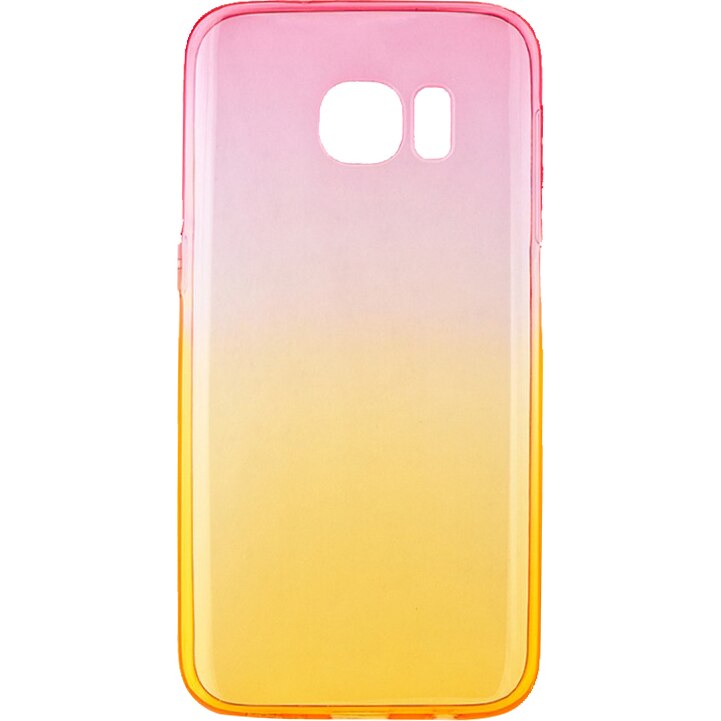 Capac de protectie Tellur pentru Samsung Galaxy S7, Silicon, Pink/Orange