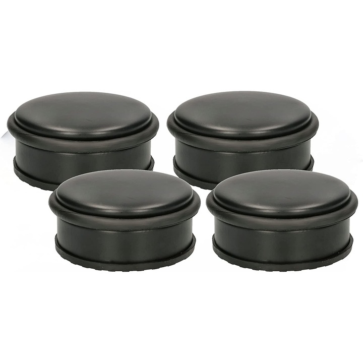 Комплект стопери за врати Kotarbau, 4 броя, Стомана, Гума, 100x43 мм, Черен