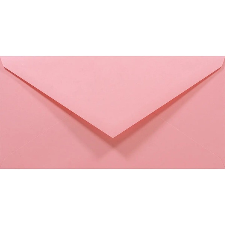 Set de plicuri decorative in culori, Netuno, Rainbow, DL, 110x220mm, Lipire umeda, V-tip, 80g/m2, Hartie, roz, 50 buc