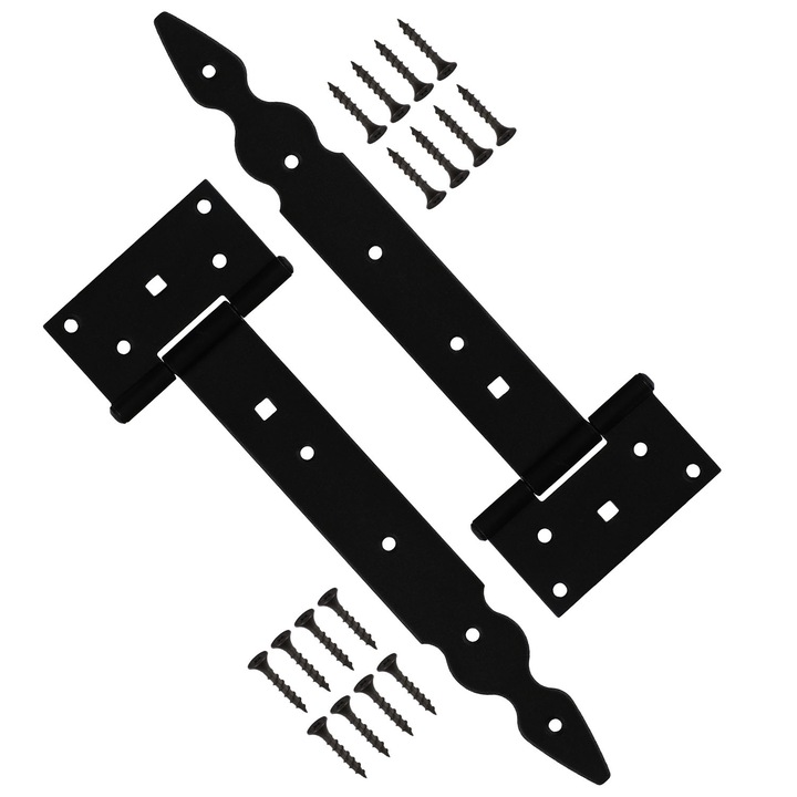 Set 2 balamale usa, Kotarbau, Otel, 35x240 mm, Negru