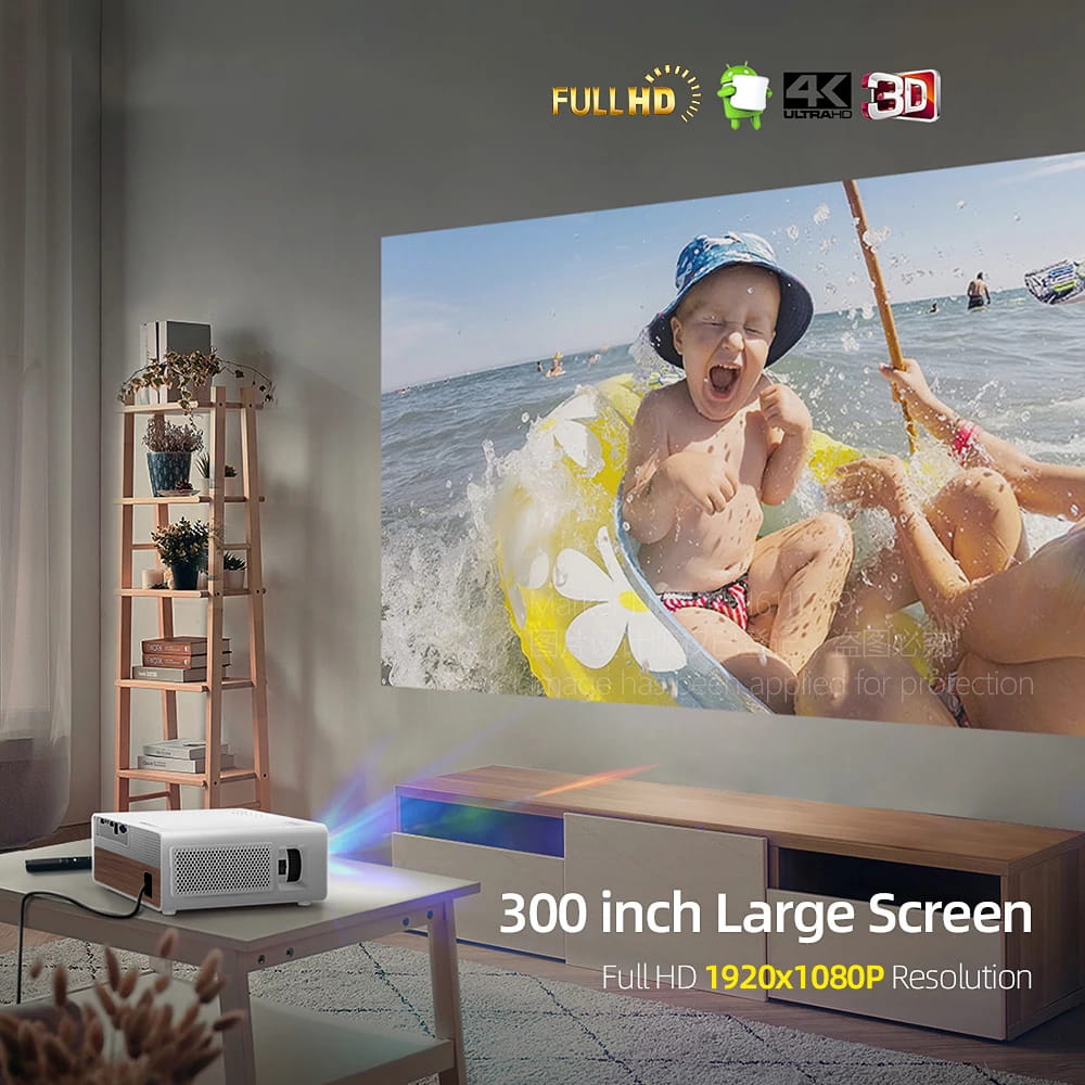 Проектор Full HD 4K проектор 9200lm 5000: 1 Android 9.0 WiFi 2.4 / 5 ...