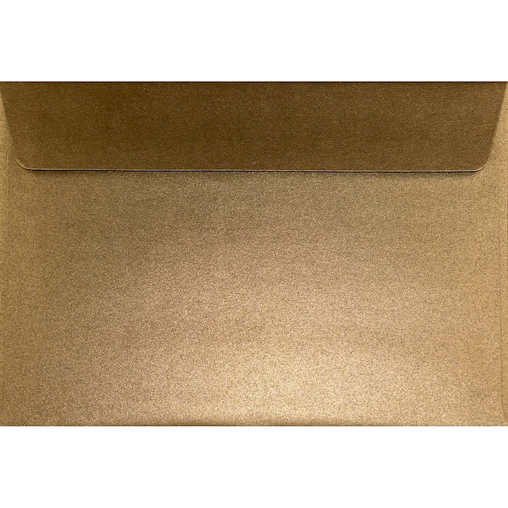 Set de plicuri decorative metalizate, Netuno, Sirio Pearl, C5, 162x229mm, Banda detasabila, 125g/m2, Hartie, maro, 25 buc