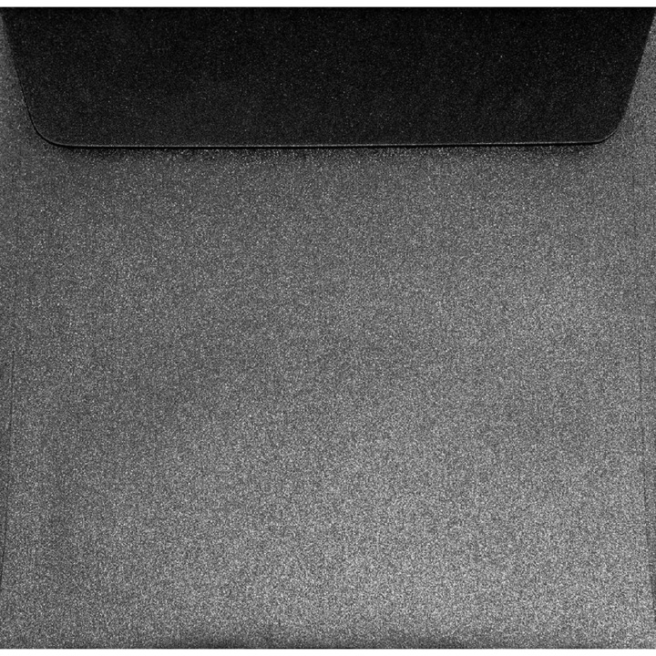 Set de plicuri decorative metalizate patrate, Netuno, Sirio Pearl, K4, 170x170mm, Banda detasabila, 125g/m2, Hartie, negru, 500 buc