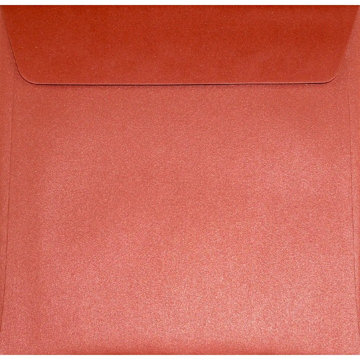 Set de plicuri decorative metalizate patrate, Netuno, Sirio Pearl, K4, 170x170mm, Banda detasabila, 125g/m2, Hartie, rosu, 25 buc