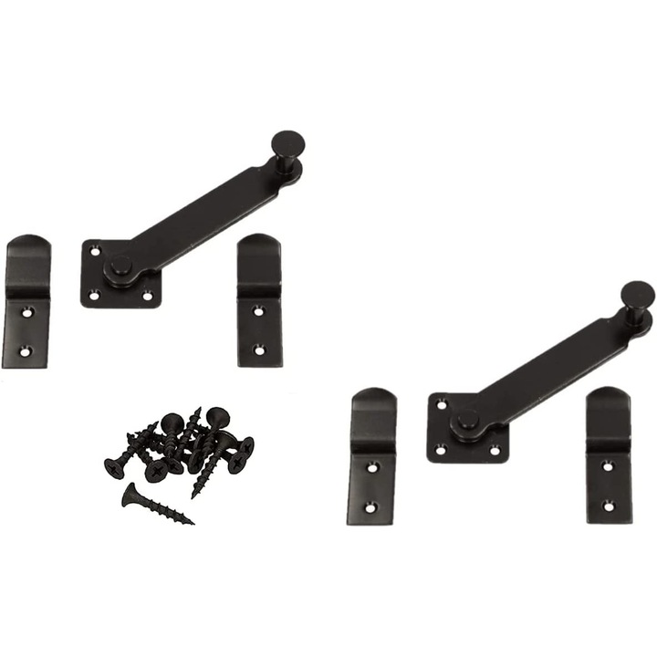 Set 2 opritoare usa, Kotarbau, Otel, 25x140 mm, Negru