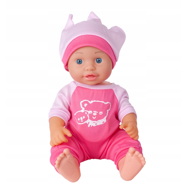 Interaktív babababa My Locky Doll, specifikus hangeffektusok, ételkiegészítők, 30 cm x 14 cm x 9 cm, rózsaszín