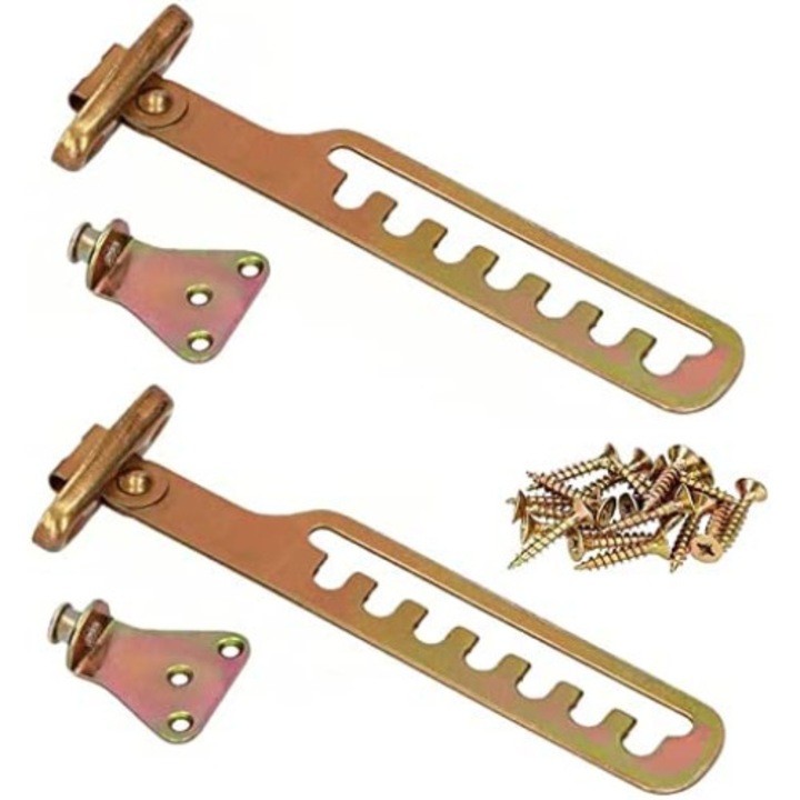 2 db ablakcsukó készlet, Kotarbau, Acél, 185x58 mm, Arany