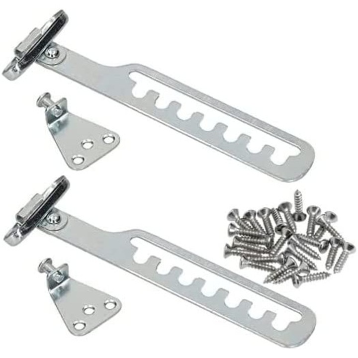 2 db ablakcsukó készlet, Kotarbau, Acél, 185x58 mm, Ezüst