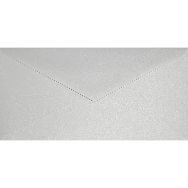 Комплект 25 метални декоративни плика DL, 11x22 Sirio Pearl Merida White, 110g