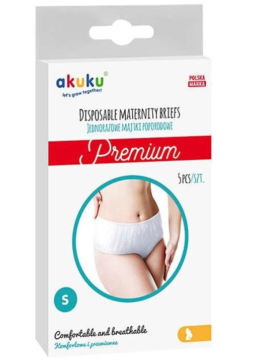 Set 5 chiloti postnatali de unica folosinta Akuku Premium A0550, Alb 69410