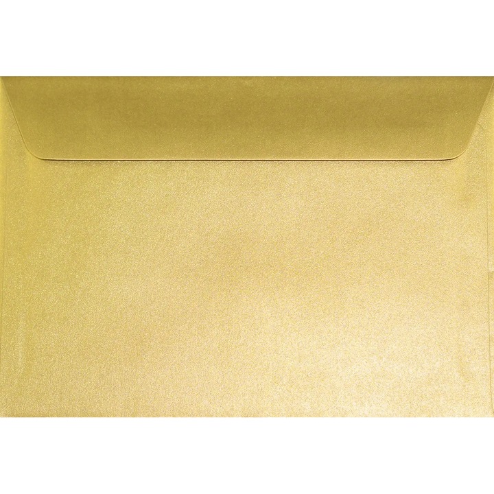 25 db fémes dekoratív boríték készlet C6, 11,4 x 16,2 Sirio Pearl Aurum arany, 110g