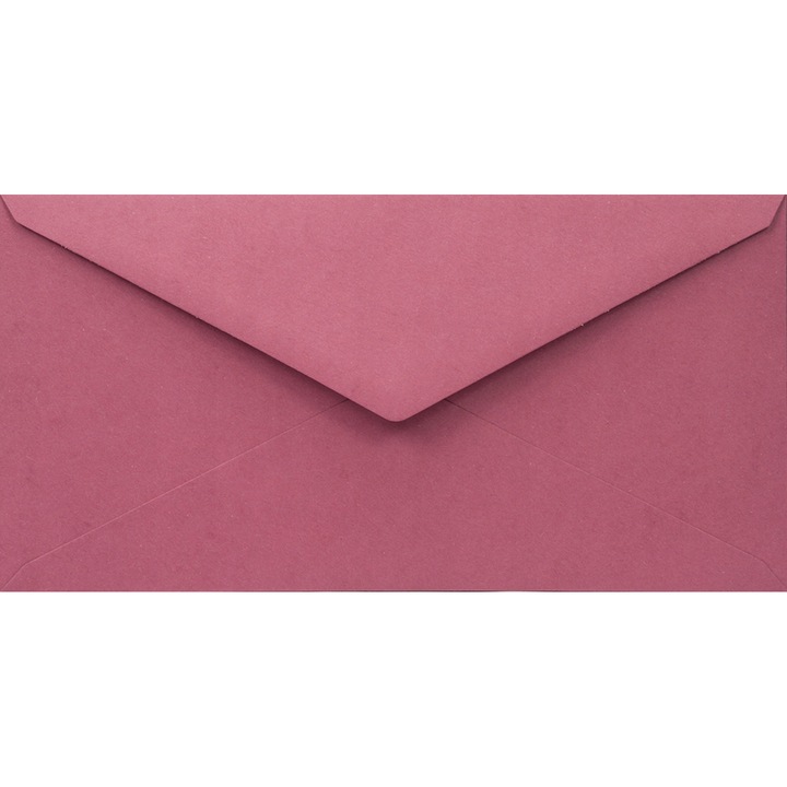 Комплект от 25 DL екологични декоративни плика, 11x22 Woodstock Malva тъмно розово, 140g