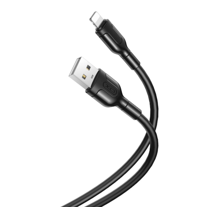 Кабел за зареждане и пренос на данни XO, NB212, USB/Lightning, 2.4A, 1 m, Черен
