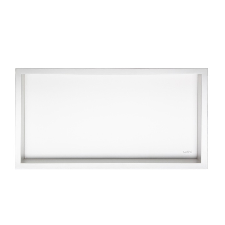 Nisa de dus Balneo Wall-Box One, 60x30x7cm, Inox, Alb