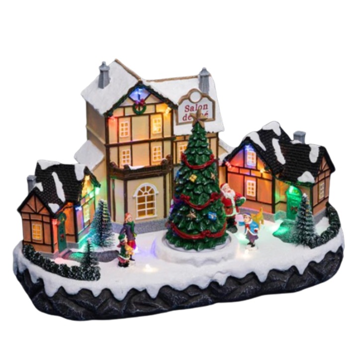 Karácsonyi figura LED világítással, tarka