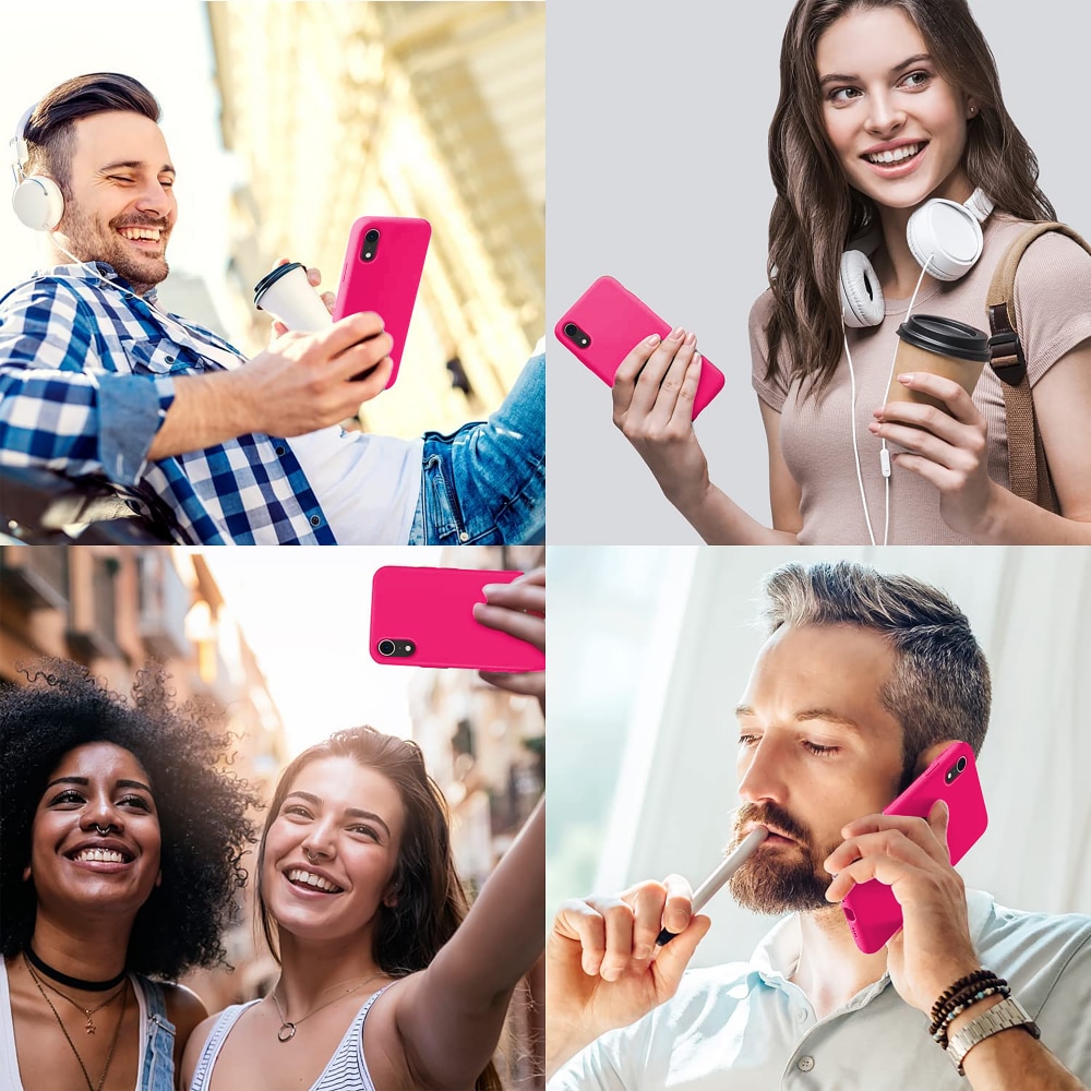 Husa CASEY STUDIOS™ compatibila cu iPhone XR, Soft Silicone Premium, Microfibra in Interior, Fuchsia, de Protectie, Ultra Slim, pentru Incarcare Wireless, Margini Ridicate de Protectia Ecranului si a Camerelor