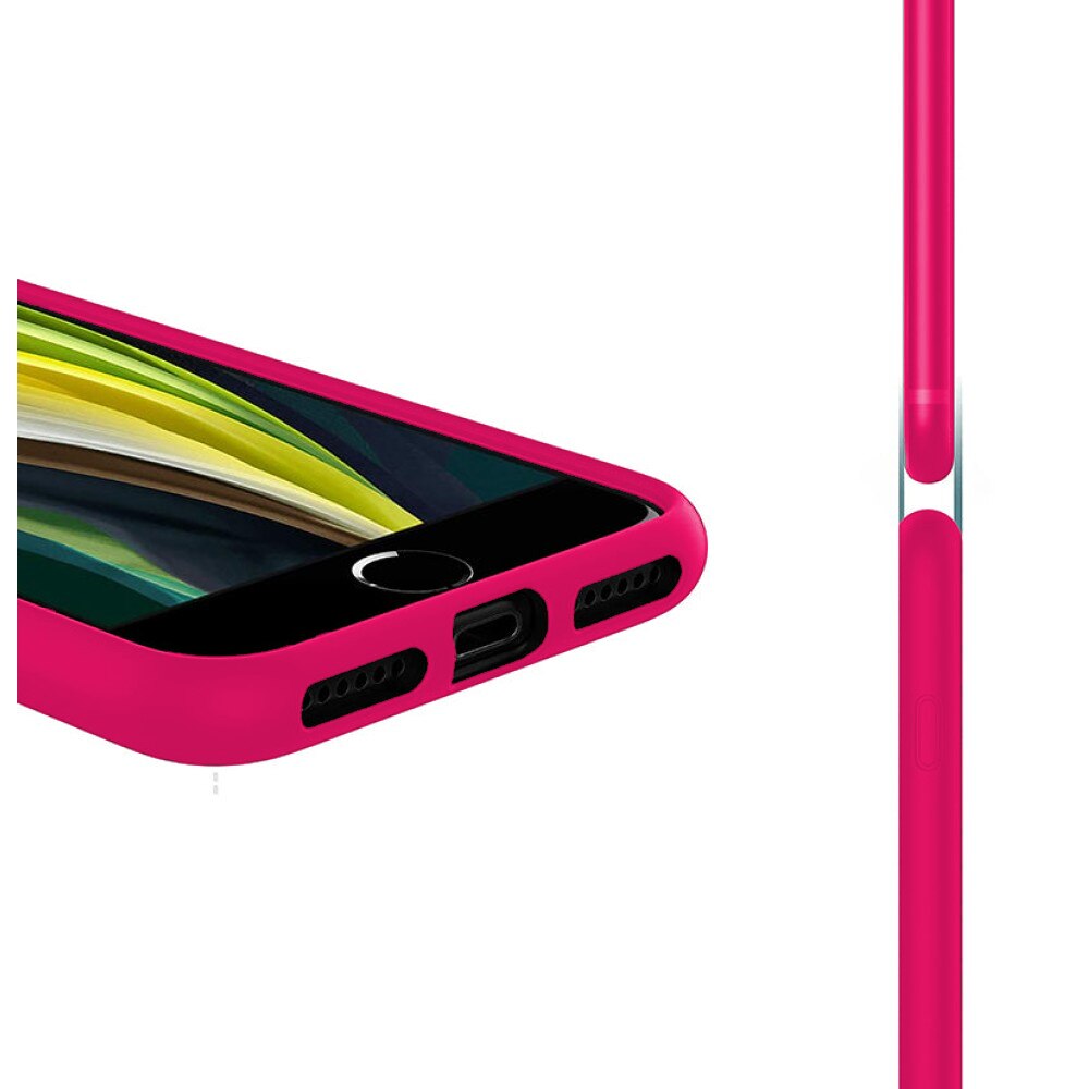 Husa CASEY STUDIOS™ compatibila cu iPhone 7 Plus / 8 Plus, Soft Silicone Premium, Microfibra in Interior, Fuchsia, de Protectie, Ultra Slim, pentru Incarcare Wireless, Margini Ridicate de Protectia Ecranului si a Camerelor