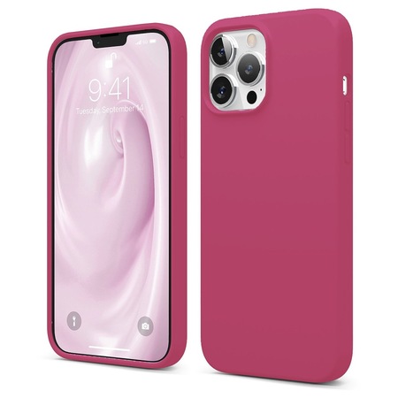 Husa CASEY STUDIOS™ pentru iPhone 12 Pro Max, Soft Silicone Premium, Microfibra in Interior, Fuchsia, de Protectie, Ultra Slim, pentru Incarcare Wireless, Margini Ridicate pentru Protectia Ecranului si a Camerelor
