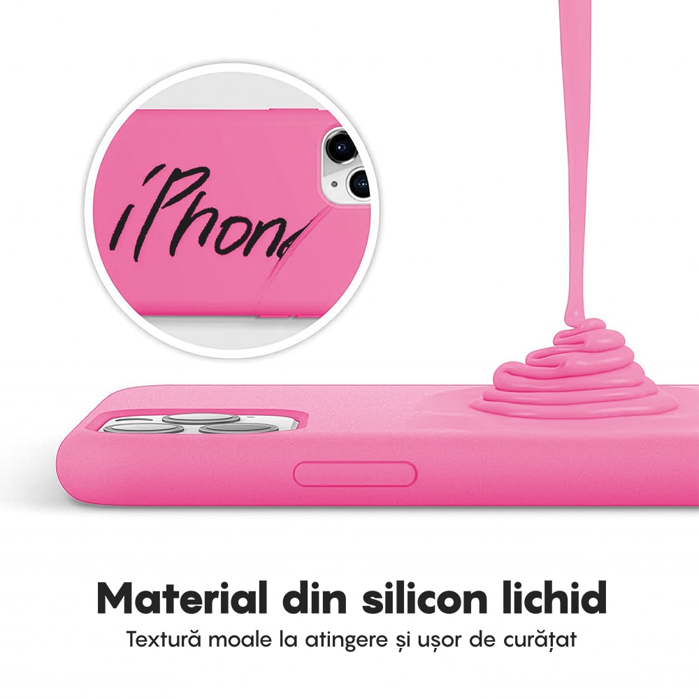 Husa CASEY STUDIOS™ compatibila cu iPhone 11 Pro, Soft Silicone Premium, Microfibra in Interior, Fuchsia, de Protectie, Ultra Slim, pentru Incarcare Wireless, Margini Ridicate de Protectia Ecranului si a Camerelor