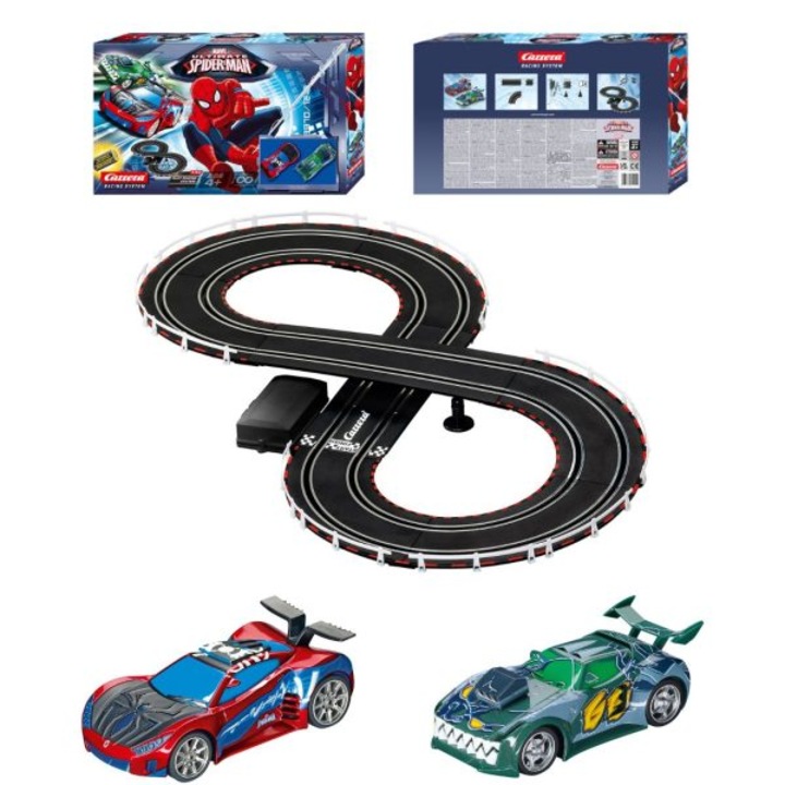Set masinute cu pista Spiderman, Carrera, 2.4m, +3 ani, Multicolor