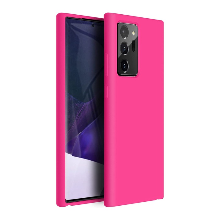 Husa Candy Silicone Compatibil cu Samsung Galaxy Note 20 Interior de microfibra, Ultra subtire, Flexibila, Hot Pink
