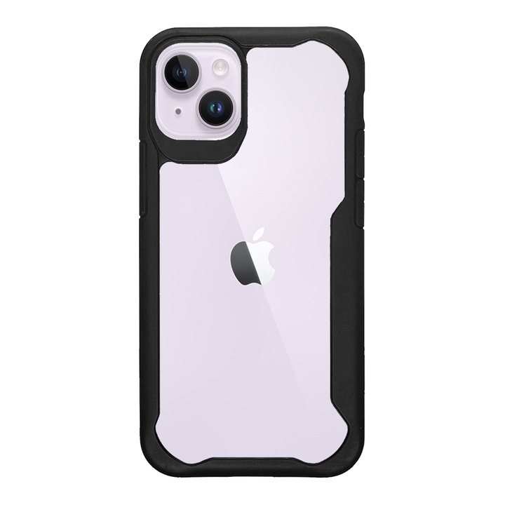 SILKASE tok, Apple iPhone 14 Plus-hoz, AntiGravity, fekete/átlátszó