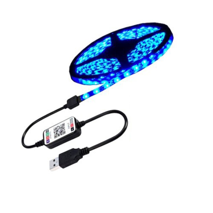 Bluetooth RGB LED szalag – mobiltelefonról vezérelhető / 5 méter