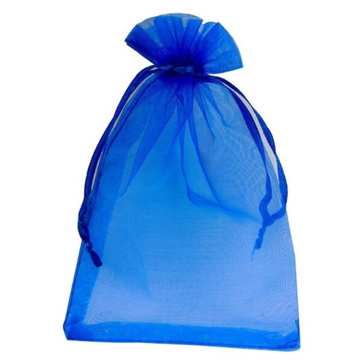 Set 50 saculeti, Supertina, Organza, 10x15 cm, Albastru