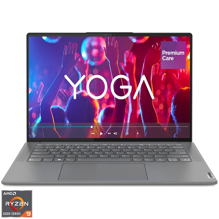 Laptop ultraportabil Lenovo Yoga Slim 7 ProX 14ARH7 cu procesor AMD Ryzen 9 6900HS Creator Edition pana la 4.90 GHz, 14.5" 3K, IPS, 32GB, 1TB SSD, NVIDIA GeForce RTX 3050 4GB, Windows 11 Home, Onyx Grey, 3y on-site, Premium Care