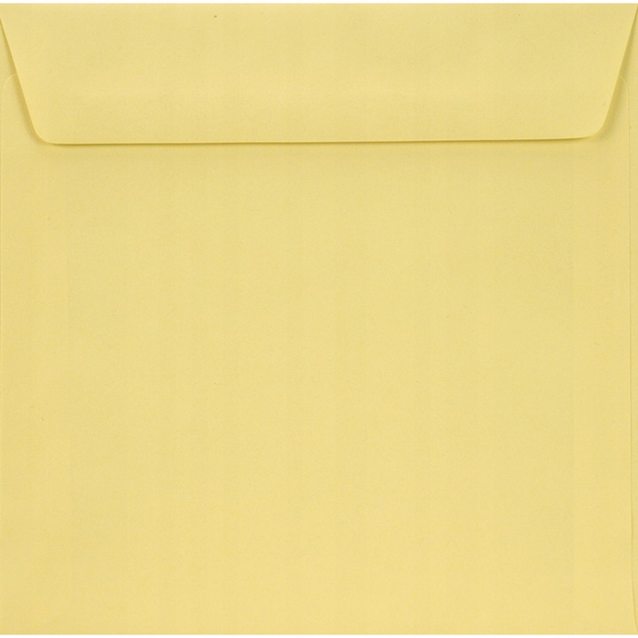 Комплект от 100 декоративни плика в квадратни цветове K4, 15.5x15.5 Giallo светло жълто, 90g