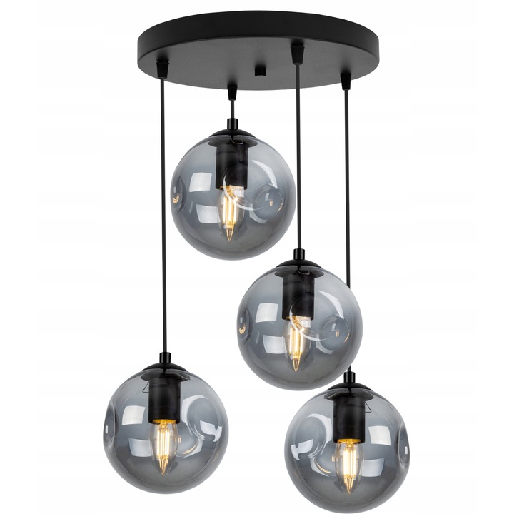 Lustra moderna Light Home, Sticla, Negru, 90cm, MONAKO 2385/4OW