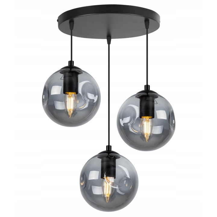 Lustra moderna Light Home, Sticla, Negru, 90cm, MONAKO 2385/3OW