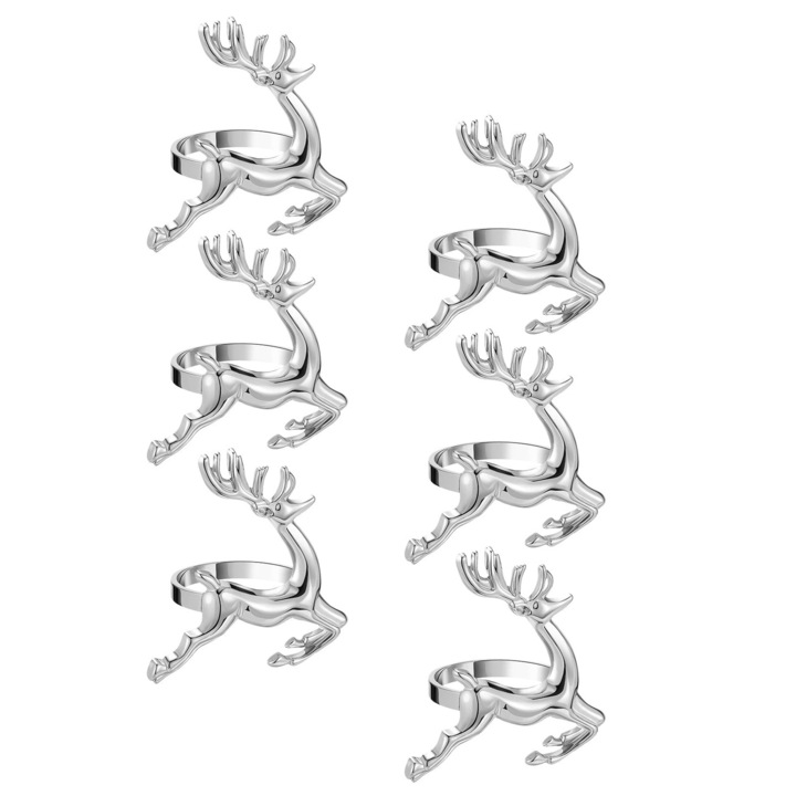 Set 6 inele servetele, Koungiam, Aliaj, 6x5.7x4.2 cm, Argintiu