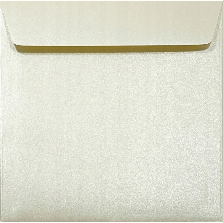 Комплект 25 К4 квадратни метални декоративни пликове, 15.6x15.6 Majestic Candelight Cream екрю, 120g