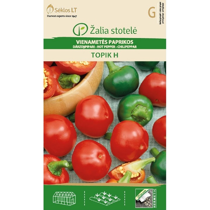 Seminte, Ardei Iute Topik H, Žalia Stotelė, plic, 0.1 grame