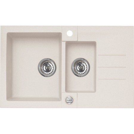 Chiuveta Algranit Alveus Rock 70 A11, 780 x 480 mm, Adancime cuva 180 mm, Material compozit, Reversibila, Alb