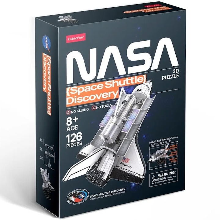 Пъзел 3D Cubic Fun - NASA Space Shuttle Discovery, 126 части