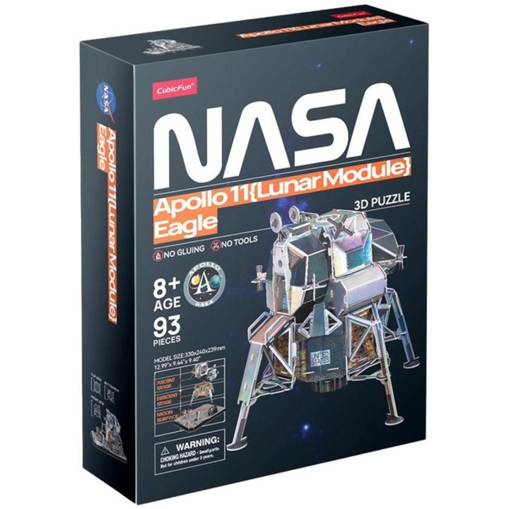 Cubic Fun 3D puzzle – NASA Apollo 11 Holdmodul, 93 darab