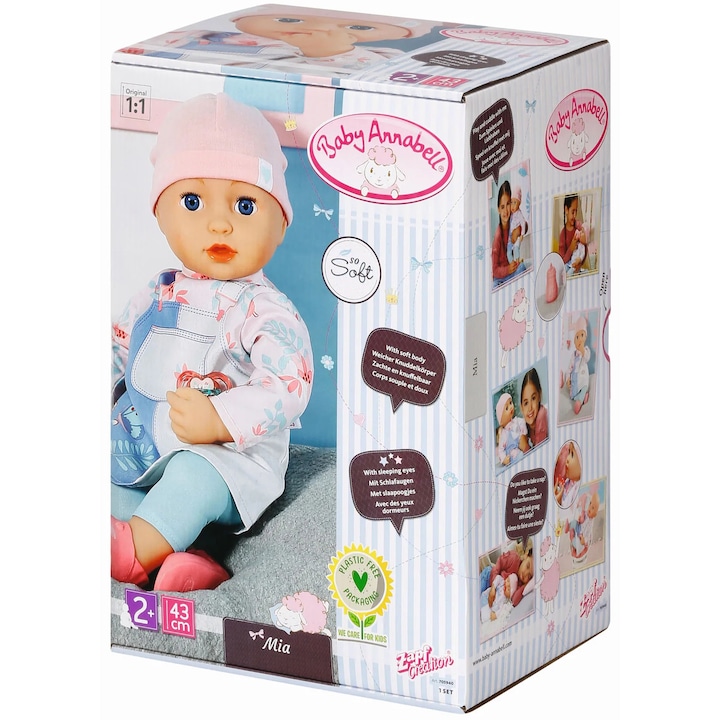 Кукла Zapf Baby Annabell - Миа, С аксесоари, 43 см