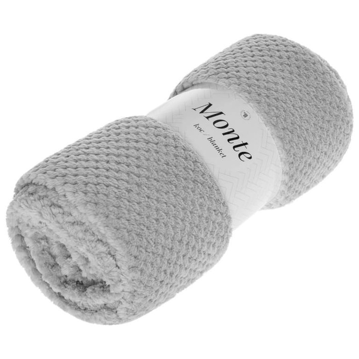 Patura Monte, Spod Igły i Nitki, Microfibra, 150 x 200 cm, Gri