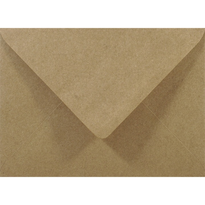 Set de plicuri decorative, Netuno, EKO Kraft, B6, 120x180mm, Lipire umeda, V-tip, ecologica, 100g/m2, Hartie, maro, 100 buc