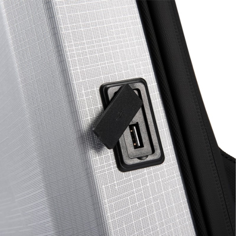Rucsac laptop 15.6" business cu carcasa rigida din material impermeabil EVA, sistem antifurt, port de incarcare USB, BANGE, 30.5x10x44.5 cm, Argintiu