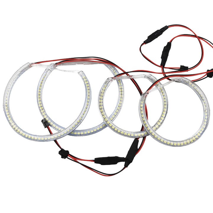 Kit 4 Inele Angel Eyes LED SMD Canbus BMW X5 E53 Facelift 2003-2006 2X127mm, 2X146mm - pentru inlocuirea inelelor originale