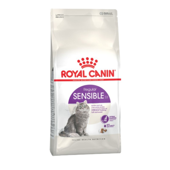 Hrana uscata pisica Royal Canin Sensible Adult, digestie optima, cantitate 2 kg, energie concentrata