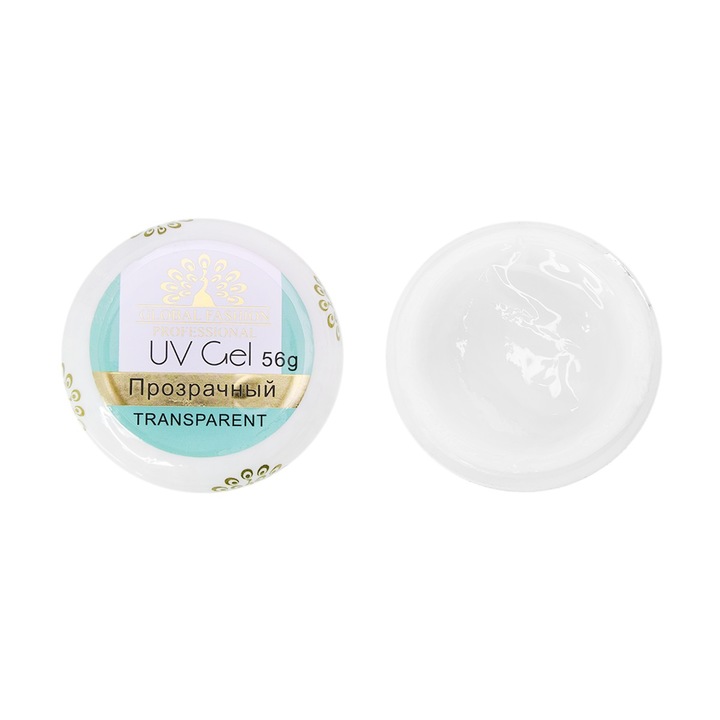UV körömépítő gél, Global Fashion, 56 gr, Clear