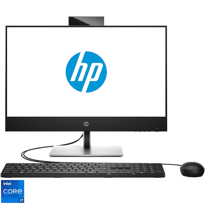 Sistem All-in-One HP ProOne 440 G9 cu procesor Intel® Core™ i7-12700T pana la 4.70 GHz, 23.8", Full HD, IPS, Touch, 8GB DDR4 3200MHz, SSD 512GB M.2 2280 PCle NVMe, No ODD, Intel® UHD Graphics 770, Free DOS