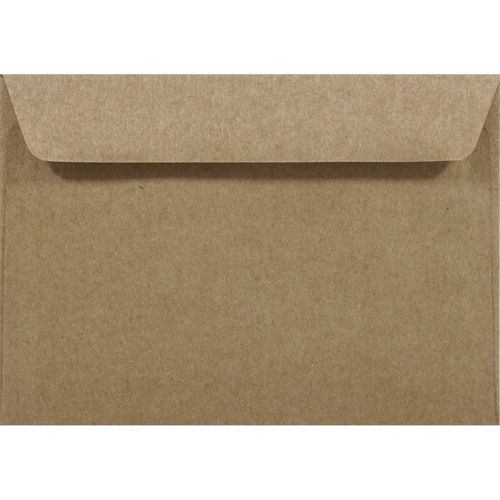 Комплект 25 екологични декоративни плика C6, 11.4 x 16.2 EKO Крафт кафяв, 100гр