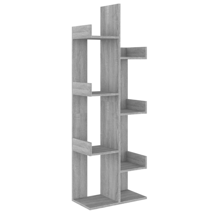 Biblioteca vidaXL, sonoma gri, 48x25,5x140 cm, lemn prelucrat, 12.5 kg